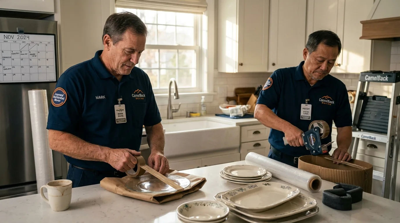 Professional crew packing kitchen dishware in Saint Augustine, FL